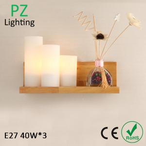 China Useful Oak wood lamp with round glass shade white color,E27 LED bulb available CE/ROHS factory