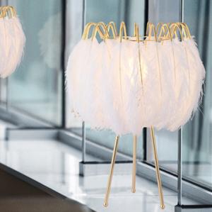 China Modern Fashion Warm Girl Princess Room Study Bedroom Feather Desk Lamp(WH-MTB-65) factory