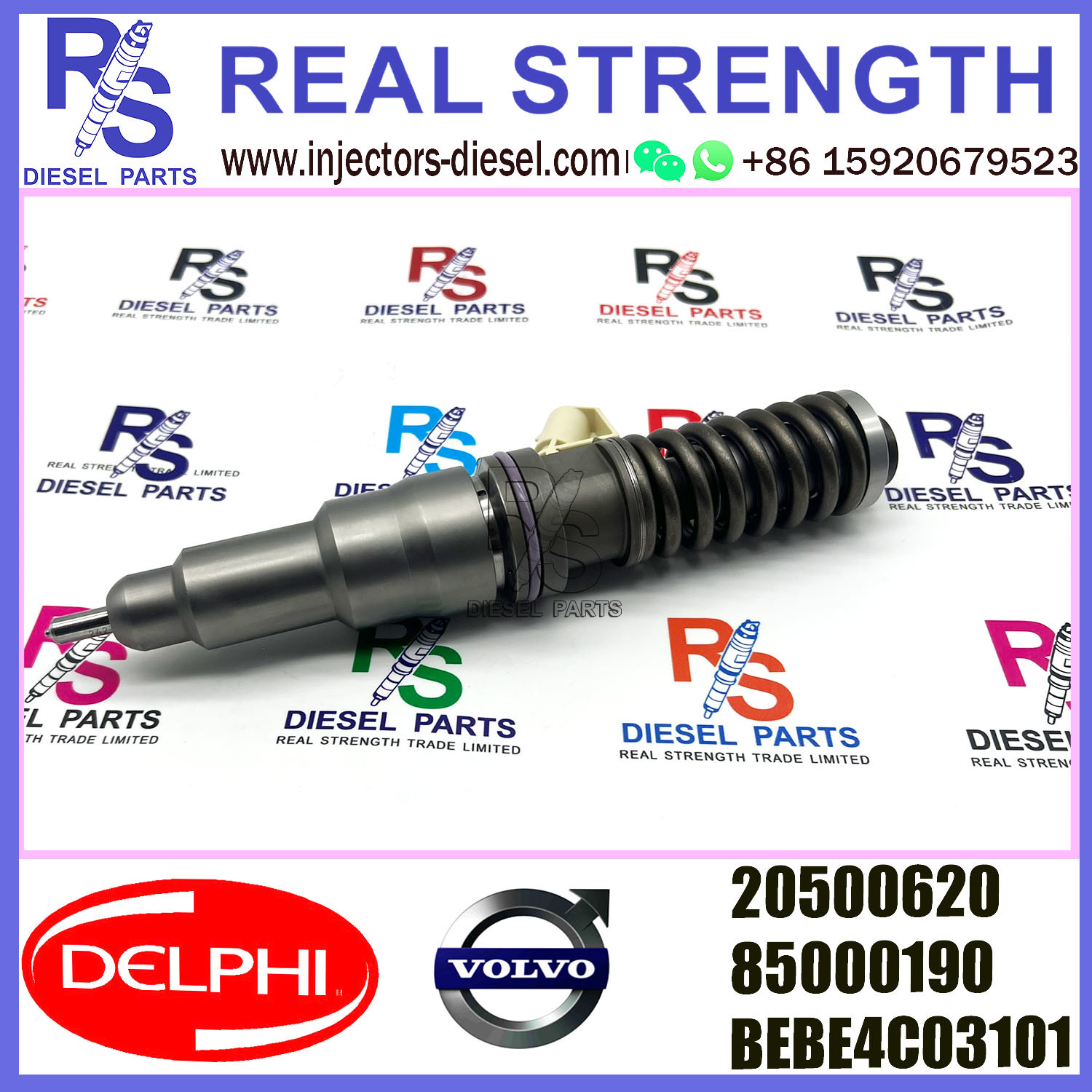 V-O-L-V 2pin injector20500620 7420500620 85000190 Diesel pump Injector DELPHI BEBE4C03101 E1 for V-O-L-V 9.0 LITRE TRUCK