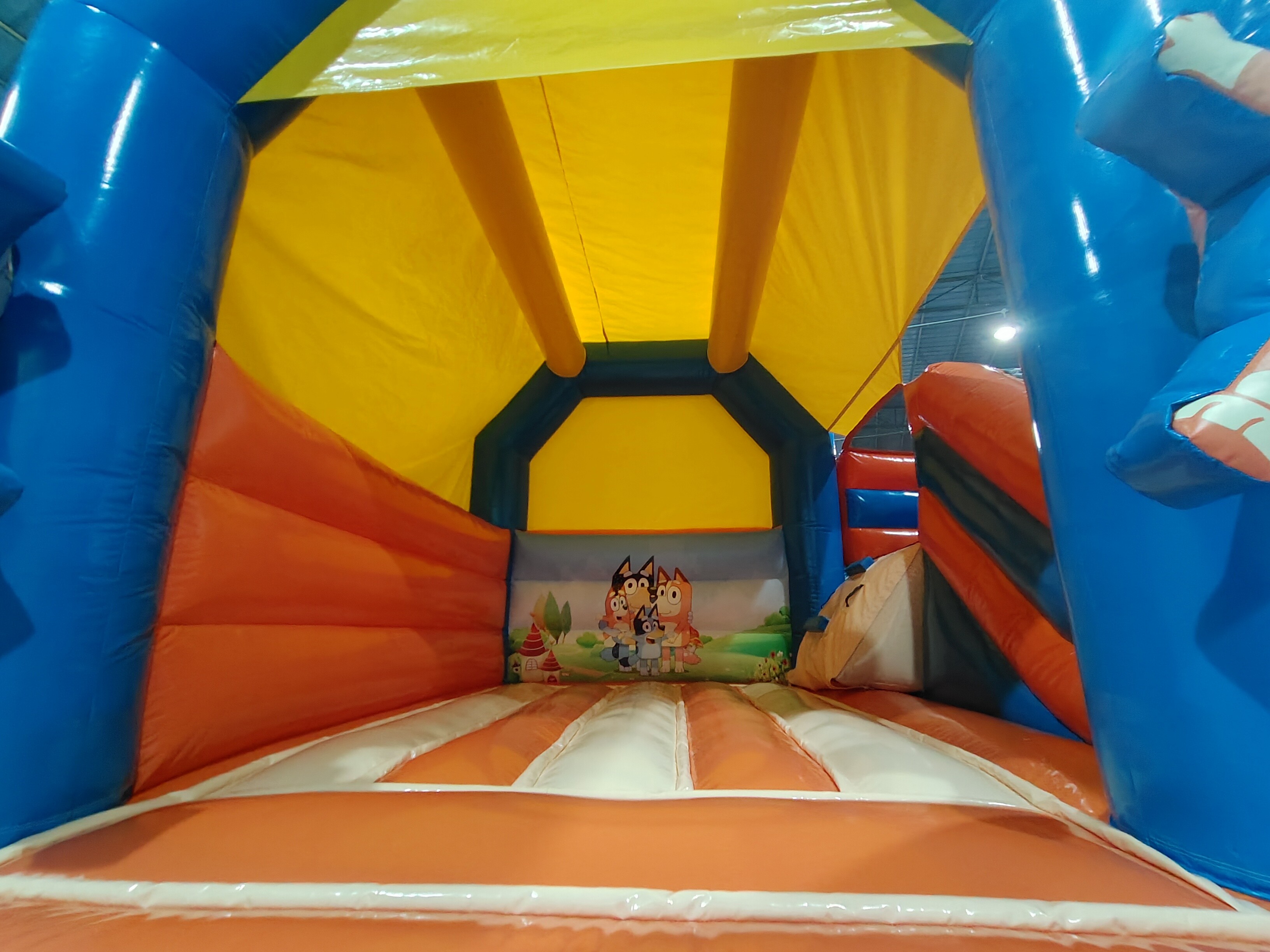 Puncture Resistant Childrens Bouncy Castle With Slide Dogs Cartoon Theme