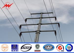 China 69kv Galvanized Steel Pole , Electric Power Poles With And BV Certificate factory
