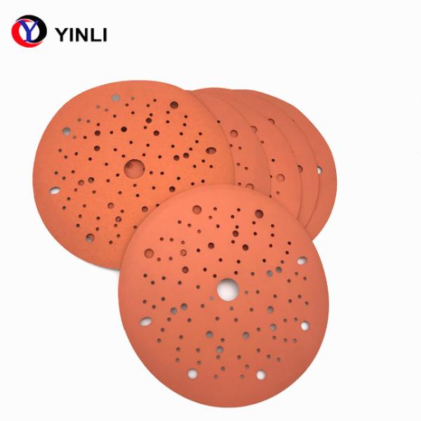 factory supply 6inch150mm15holes orange ceramic disc/ sand paper abrasive disc