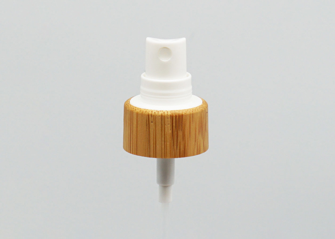 Dust Free Mist Spray Pump Bamboo Plastic Fine Mist Sprayer For Bottles