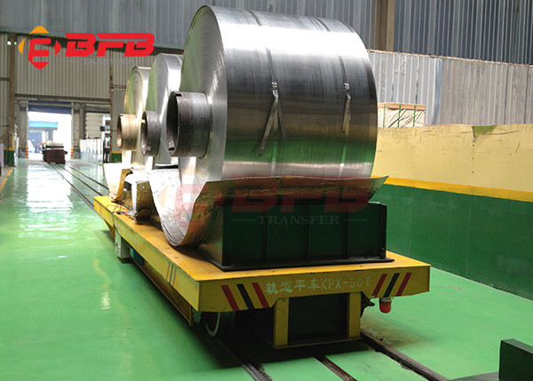 40t Indsustry Handling Electric Forklift Battery Transfer Cart Transport Coils