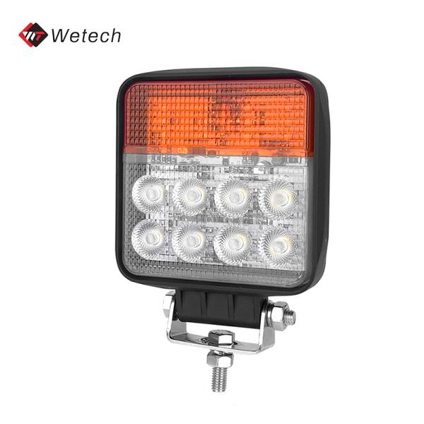 China LED Working Light Waterproof 12V 24V DC 24W Flood Beam with Turn Signal and Durable Design factory