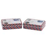Small Rectangle Chrsitmas Mailing Gift Tin Box With Customized Logo Print