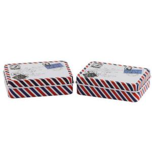 China Small Rectangle Chrsitmas Mailing Gift Tin Box With Customized Logo Print factory