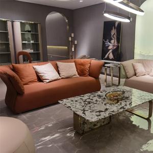 China Polyester Fabric Leather Living Room Sofas Multi Functional Three Person Leather Sofa factory