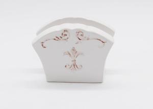 China Ivory Colored Ceramic Napkin Holder Everyday Tabletop Napkin Holder For Home factory