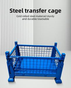 China Foldable Steel Transfer Cage Ventilated Stackable Storage Cage factory