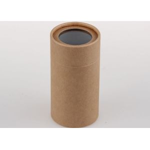 Brown Craft Paper Tube with Visible Clear Plastic Window Cap for Gifts Packaging