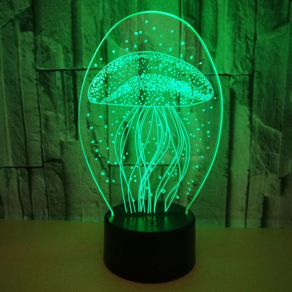 OEM ocean animal fish Jellyfish 3D night light colorful LED visual light gift atmosphere 3D table lamp