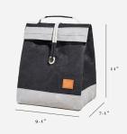 Washable Kraft Paper Insulated Cooler Lunch Bag Brown Grey Colored Reusable With