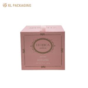 China Custom Printed Luxury Pink Candle Gift Boxes Hard Cardboard Gift Box For Candles factory