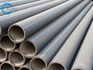 China Black With Blue Strips Dredging HDPE Pipe For Customized Thickness And Steel Flange Connection factory