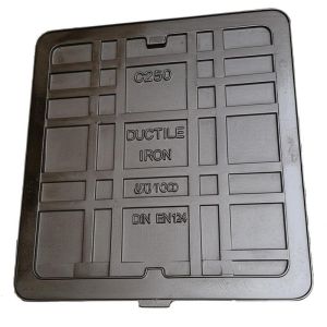 Square Ductile Iron Manhole Cover C250 with Single Seal Compliant with DIN EN124