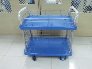 China AS4084 Warehouse Storage Racks Four Wheels Steel Handle Platform Hand Truck factory