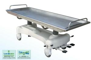 China 3 Function Hydraulic Stainless Steel Corpse / Cadaver Trolley factory