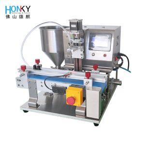 Desktop Cream Paste Bottle Filling Machine Conveyor small filling line With Q-R