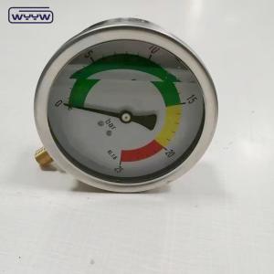 China Stainless Steel Pressure Gauge Manometer With Brass Thread Bottom Connection factory