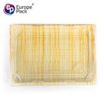 Most popular lower price rectangle takeaway wood grain plastic sushi box
