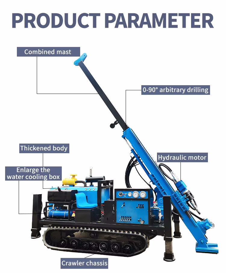 Crawler Geological Mining Rock Core Drilling Machine with Diesel Engine