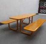 Small Waterproof Rustproof Outdoor Picnic Tables Perforated Steel Material For