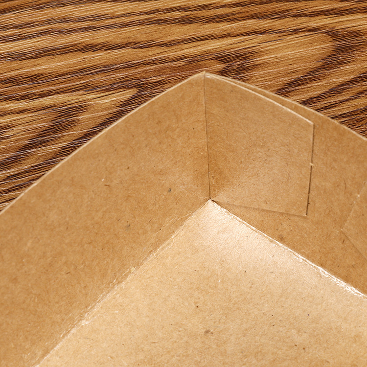Grade Oil-Proof Food Paper Tray Boat Kraft Paper Boxes for Fast Foods and Takeaway