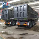 Customer's Optional Tri Axles Heavy Duty Cargo Side Dump Rear Tipping Trailer