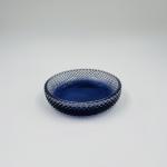 Glass Bathroom Accessories Set Luxury Ombre Blue Round Shape Diamond Pattern