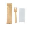 Buy cheap Wooden Biodegradable Eco Friendly Disposable Forks With Napkin 160mm from wholesalers