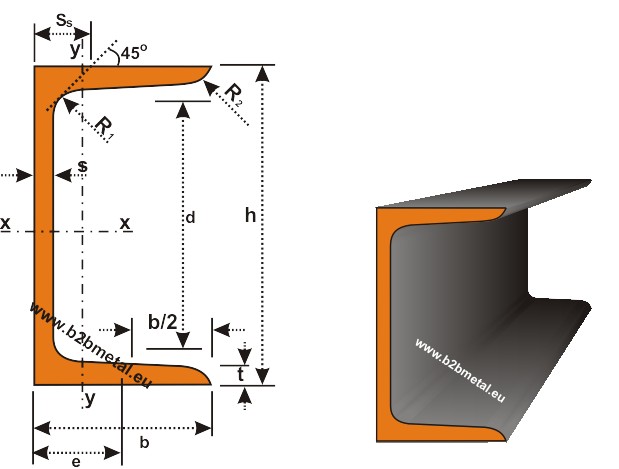 UPN (UNP) EUROPEAN STANDARD U CHANNELS UPN steel profile (UPN beam) S235JR UPN 140