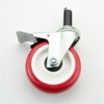 3 Inch JY PU Caster Wheels With Brake Heavy Duty Braked Castors