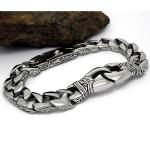 Antique Men's Titanium Stainless Steel Curb Link Chain Buckle Bracelet 8.5