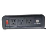 America Desktop Clamp Power Strip 3outlet and 2USB ETL passed