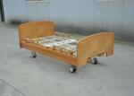 Two Manual Crank Nursing Home Beds Solid Wood Structure Aluminum Alloy Side Rail