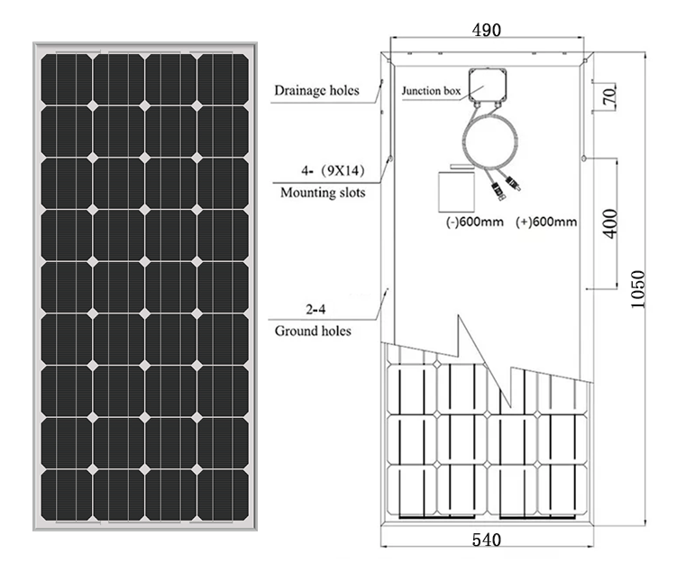 18V 24V Black Mono Crystalline Solar Cell Thin Film PV Panels 150W 160W 170W 180W