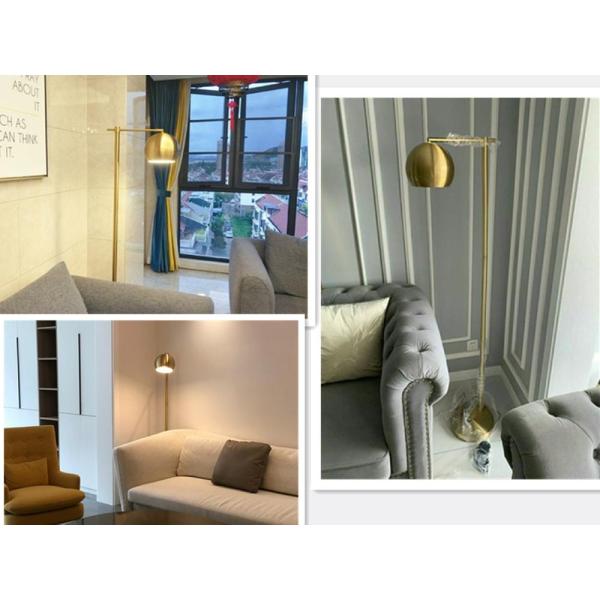 Gold Floor Lamp Modern E27 Standing Lamp Corner Light Reading Light Plated Brass led stand lamp(WH-MFL-65)