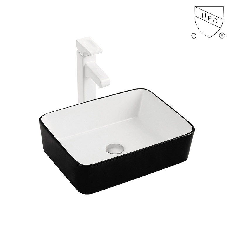 Decorated Rectangular Vessel Sink And Washbasins European Ceramic Basin