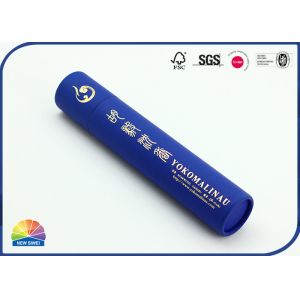 China Agarwood Paper Packaging Tube With Lid Gold Stamping on sale