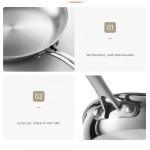 New Arrival 304 Stainless Steel Fry Pan Nonstick Cooking Pot Fried Steak Skillet