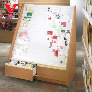 China Wooden Display Stand For Promotion Of Greeting Card and magazines factory