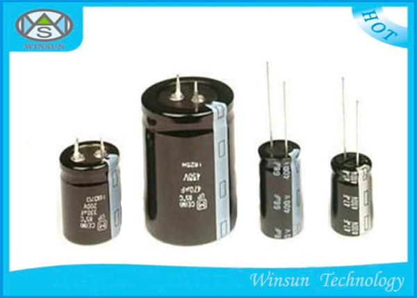 Standard Frequency Electrolytic Radial Capacitor , Black 22000uf 25v Capacitor