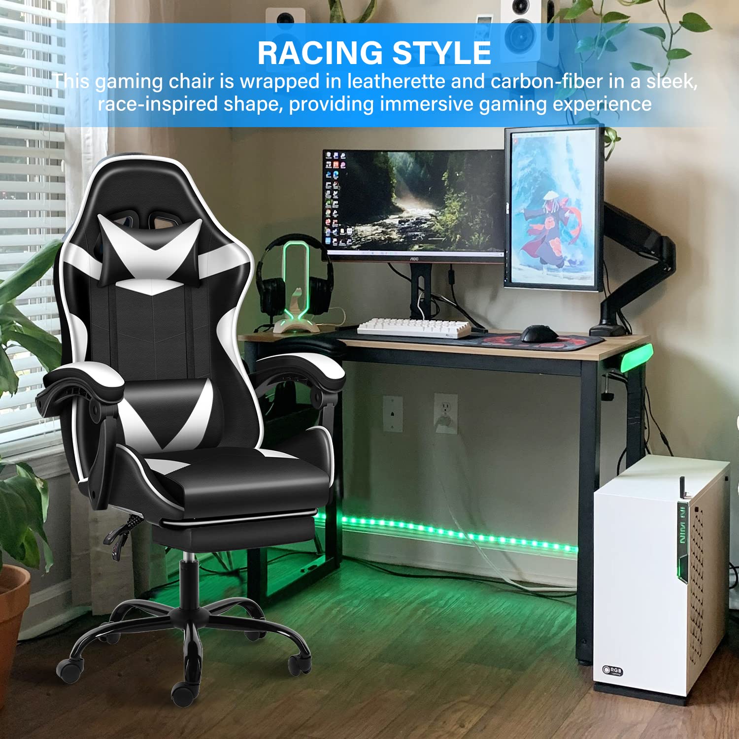 Adjustable Metal Gaming Chair Ergonomic Office Chair for Maximum Comfort and Durability