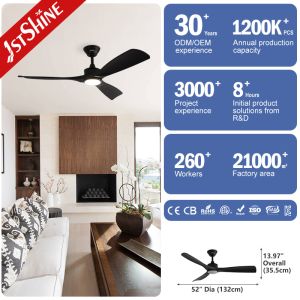 52 Inch 2-in-1 DC Motor Ceiling Fan with Light Option and Remote Control 6
