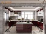 Modern Double Kitchen Cabinet Luxurious Stainless Steel In Mahogany Finishired