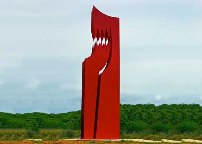 5m Large Outdoor Metal Red Painted Stainless Steel Sculpture