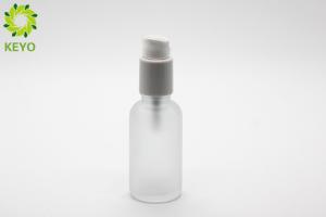China Boston Round Glass Pump Bottles 30ml For Liquid Foundation / Concealer factory
