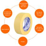 24mm Yellow Masking Tape For Car Heat Resistant And Customized Logo