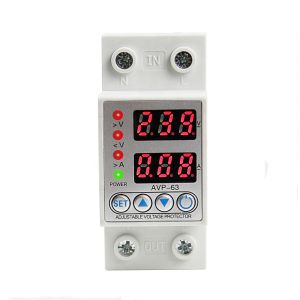 China 40A/63A Din Rail Dual Display Adjustable Intelligent Over Voltage Current And Under Voltage Protective Device Protector Relay on sale China 40A/63A Din Rail Dual Display Adjustable Intelligent Over Voltage Current And Under Voltage Protective Device Protector Relay on sale